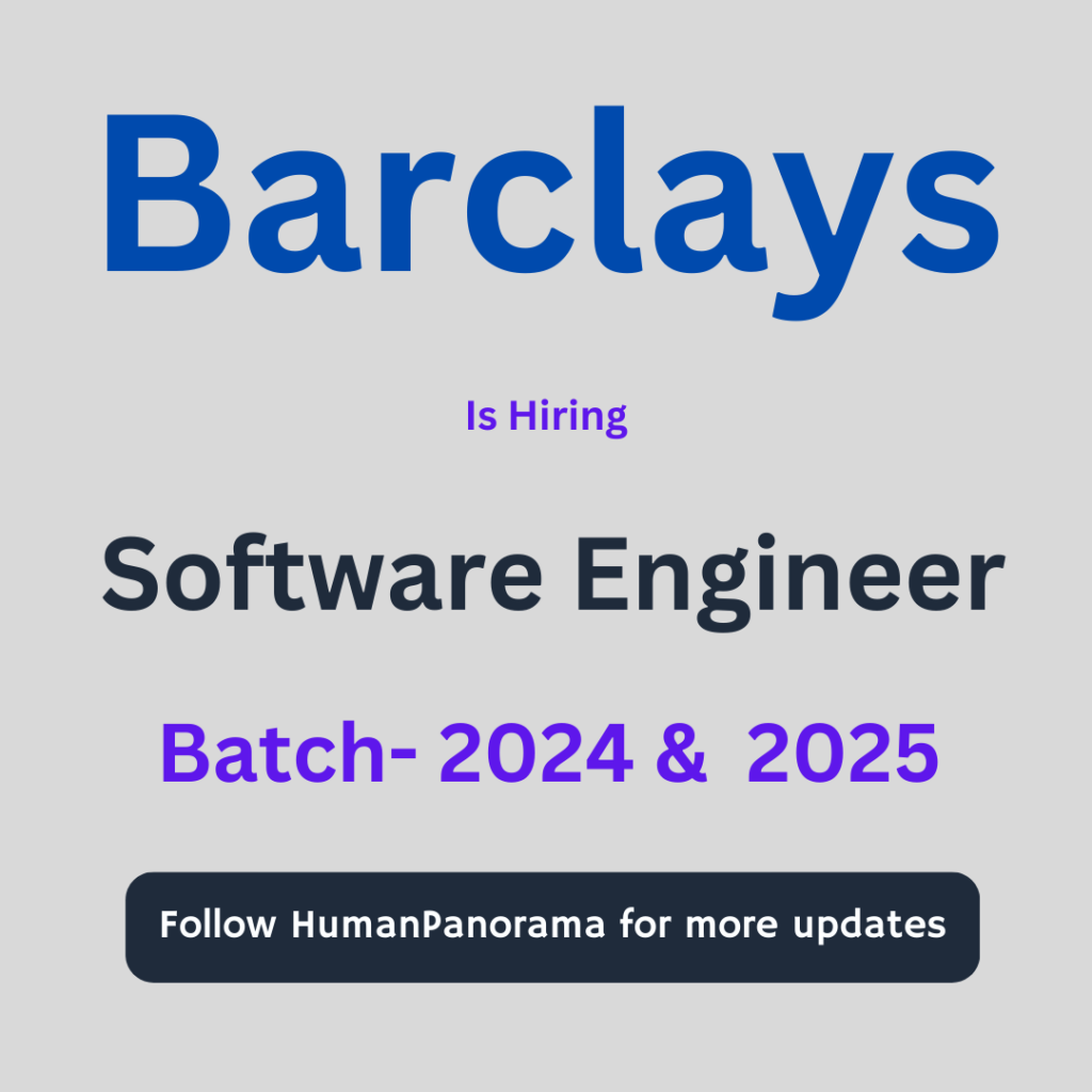 Barclays Hiring Software Engineer for 2024, 2025